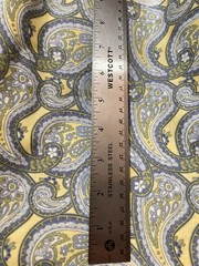 Large Print Paisleys Blue Sage on Pastel Yellow Cotton Fabric 2.1 Yards x 44″ W