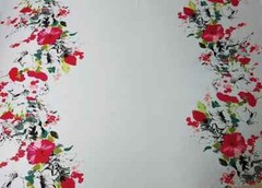58” Wide By Yards White Positional Floral Georgette Chiffon Fabric Wedding