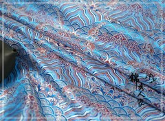 Chinese Japanese Wave Brocade Satin Silky Fabric Dress Clothes Qipao Retro Soft