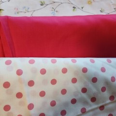 Vintage Pink Fabric Floral Solid Poka Dot Craft Quilt DIY Cotton Mix 6 Yard Lot