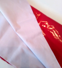 Red Shiny Vinyl With Knit Backing Sewing Costume Cosplay 18.5 X 55 Inch Piece