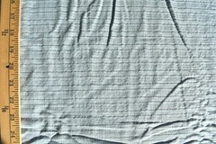 HOMESPUN BLUE CHECKS SILVER METALLIC STRIPES COTTON BLEND FABRIC 2 REMNANT PCS