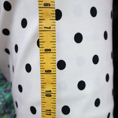 Stretch Polka Dot Fabric, Cotton-Poly blend, By the Yard
