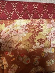 Lot of 10 fat quarters Asian Metallic cotton fabric Hoffman, Robert Kaufman