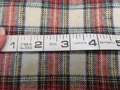 Wool or Wool Blend Fabric RED BLUE WHITE GREEN PLAID 54″ WIDE 1/2 YARD