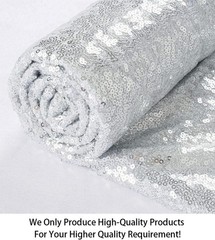 15 Feet Silver Sequin Fabric – Glittery Dress Material