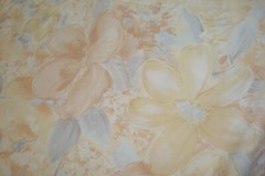 ONE Yd Carole FABRIC Floral Drapery pastel Gray Amber Softened Cotton 54″ w BTY