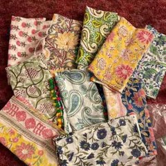 indian hand block printed scrap – scrap bundle – fabric scraps cotton – fabric