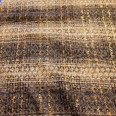 WOW! Felted-Back Flat Boucle Vintage Wool Suiting w/ Gold Threads – Unique, Fab!
