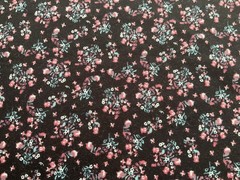 Fabric Cotton Tiny Flower Fabric Black 42”x 39”By Jo Ann 107