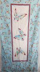 Flutterby Butterfly Blue Fabric Panel Rectangle Border Panel Cotton 34×60