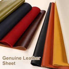 Genuine Leather Sheet, 11.8″x11.8″ Natural Distressed Leather Pieces, Orange