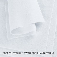White Felt Fabric Soft Felt Sheets for Crafts 8″x12″ 20Pcs 1.4mm