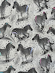 Tula Pink Linework Read Between The Lines Fabric Zebras Neon Stripes 18″ X 44″
