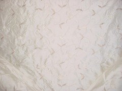 14Y Kravet Couture 23883 Fifi Bisque Embroidered Velvet Silk Upholstery Fabric
