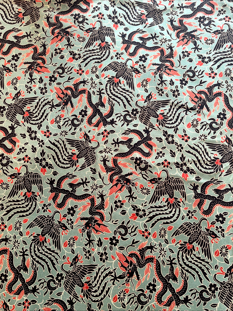 Moda Kumo Sentimental Studios Teal Dragon Quilting Fabric 5 yds Cotton # 15824