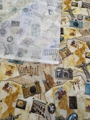 Kate Ward Thacker Cotton Fabric WORLD TOUR International TRAVEL Quilt Sew 1 YD