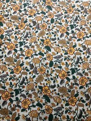 Vintage MCM Floral Cotton Fabric 90×41 Inches 2.5 Yards Sewing Crafts Quilting
