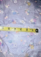 VTG Lavender Nylon Fuzzy Flocked Dotted Swiss & Florals 26″x9″ + Remnant