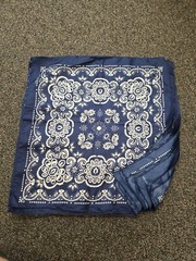Set of 15 Dark Blue Paisley Bandanas ~18.5×20″ – Excellent for Crafts/Sewing!