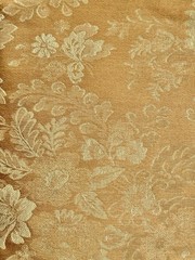VTG Vinyl Backed Upholstery Fabric MCM Retro Gold French Damask Tapestry