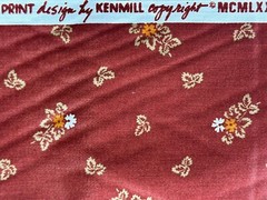 Kenmill Brown Orange Leaf Upholstery Fabric ~5 Yd x 54”-Autumn Fall Decor