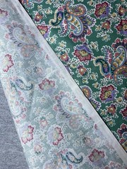 Vintage Cranston Paisley Sage Green Cotton Quilting Fabric Spring Floral 2.75 yd