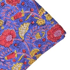 Indian 5 Yard Hand Block Floral Print 100% Cotton Dress Making Craft Fabric
