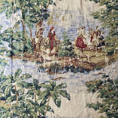 Renaissance Bosporus Tropical Toile Fabric Linen Blend 5th Avenue Designs 2.3 Yd
