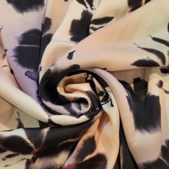 DESIGNER! Blurred Shadow Floral in Black on Pink/Mauve/Violet Ground Soft Sateen