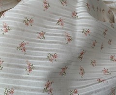 VTG Beautiful Feminine Pink Floral DIMITY Fabric BTHY Petite Flowers
