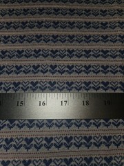 Vintage 70s Blue Hearts Knit Tube 3 Yds Fair Isle Heart Double Knit 61″ Around
