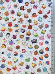 Disney Park Character Cupcakes Custom Fabric Fat Quarter 18”x28” Spandex