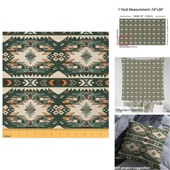 Feelyou Green Southwestern Upholstery Fabric Chairs 5 Yards Geometric Fabric By