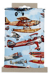 Vintage Prop Planes In Flight Sewing Fabric Precut 36 x 44-in Cotton Craft Blue