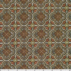 Robert Kaufman – Warm Welcome – Tiles W/ Metallic Gold – Walnut, BTY