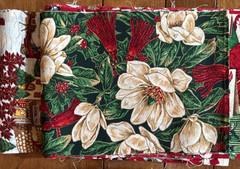 26 Christmas Holiday Cotton Fabric Strips Quilting Scraps Remnants Crafts