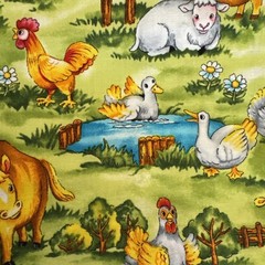 Playroom R&R Fashion Fabrics Vintage Farm Animals Baby 4 Yards
