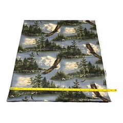 Vintage Hautman Souring Eagle Rock Mountain River Material Fabric 45”x56.5 1 Yd+
