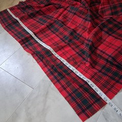 VTG 100% Wool Fabric Red Green Tartan Plaid 54″ x 102″ (2.8 yards) Sew Craft