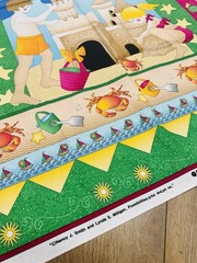 Avlyn Sandcastles on the Seashore Cotton Fabric Panel 44″ x 25″ Children Summer