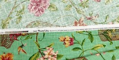 COVINGTON KAUAI SEASPRAY GREEN HUMMINGBIRD BIRDCAGE LINEN FABRIC BY YARD 54″W