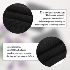 Black 4×3.7 Inch Cotton Stretch Knit Rib Cuff Tubular Jacket Extension