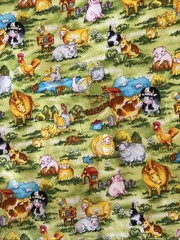 Playroom R&R Fashion Fabrics Vintage Farm Animals Baby 4 Yards