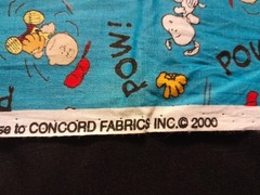 Vintage Peanuts Charlie Brown & Snoopy Baseball POW Fabric NOS 2000
