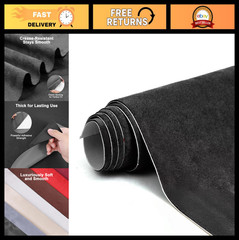 Premium Black Suede Fabric Wrap 17×70″ – Self-Adhesive Stretchable Upholstery Fi