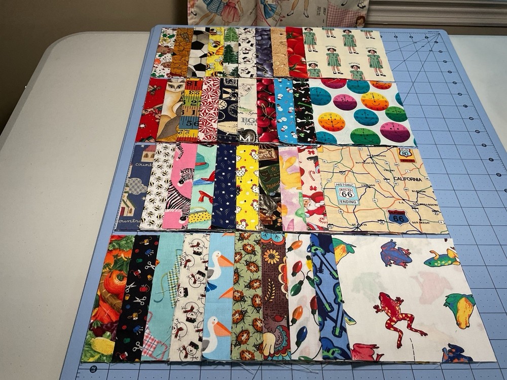 I SPY Quilt Squares Lot of (40) 5″x5″ 100% Cotton, Rotary Cut, RARE SQUARES