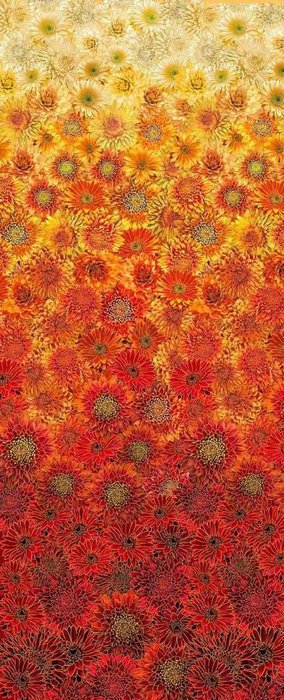 Fall Autumn Fabric | Thankful Metallic Mum Ombre | Timeless Treasures YARD