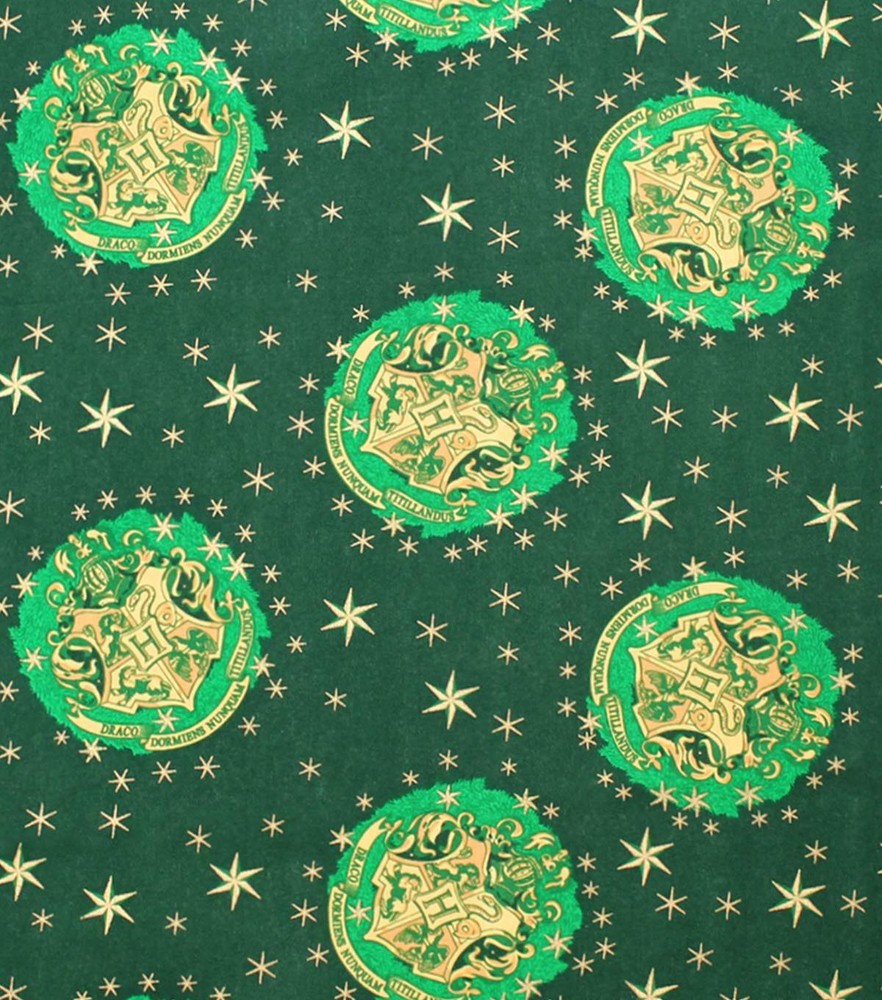 HARRY POTTER HOGWARTS CREST COTTON FABRIC HALF YARD 18″x 44″ gr