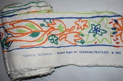 32 Yds Vtg 1992 Donghia Fabric Border Trim Richard Giglio Tropical Botanical 7″W